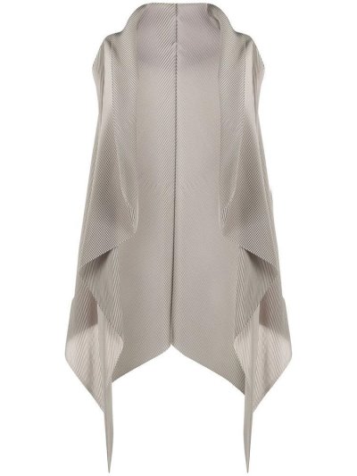 Armani Emporio Draped Waterfall Waistcoat Weste Damen Grau | 7FMEJXJT