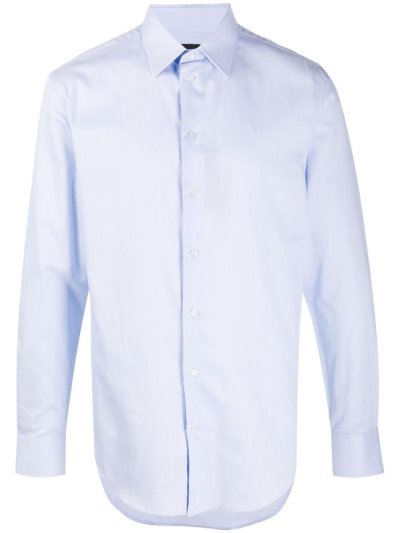 Armani Emporio Ea Baumwoll Twill Clssic Hemd Herren Blau | ZV86VSN2