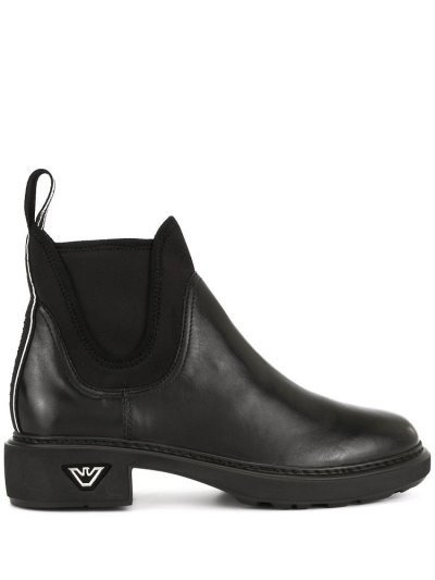 Armani Emporio Elasticated Side Panel Stiefel Damen Schwarz | Y7H87K1A