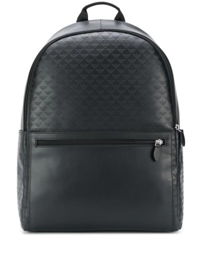 Armani Emporio Embossed Eagle Logo Rucksäcke Herren Schwarz | Q0VMFORW