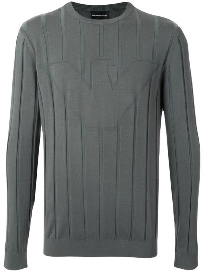 Armani Emporio Embossed Logo Jumper Herren Grün | 3BGST62X
