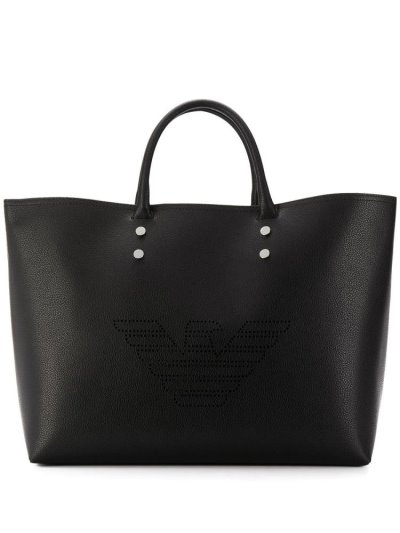 Armani Emporio Embossed Logo Shopper Damen Schwarz | 3XBQR8BZ
