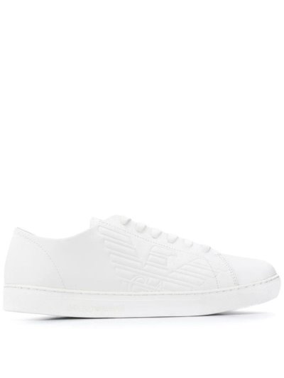 Armani Emporio Embossed Logo Sneakers Herren Weiß | QW09DLA6