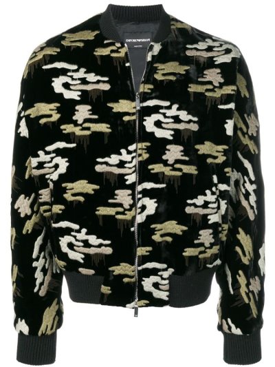 Armani Emporio Embroidered Camouflage Badehose Herren Schwarz | SFWXQ4OO