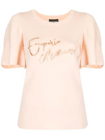 Armani Emporio Embroidered Logo Bomberjacke Damen Orange | GVIMEETZ
