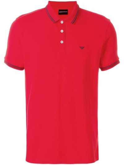 Armani Emporio Embroidered Logo Kurzes Sleeve Polo Hemd Herren Rot | DCKIYE92