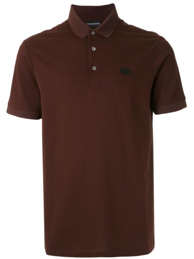 Armani Emporio Embroidered Logo Polo Hemd Herren Rot | 8BZQGNKM
