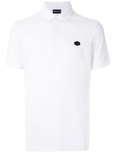 Armani Emporio Embroidered Logo Polo Hemd Herren Weiß | 97G23ECN