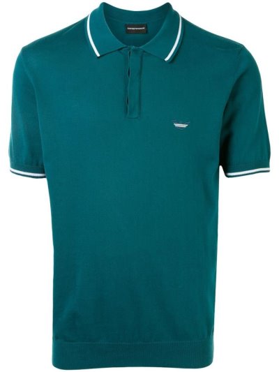 Armani Emporio Embroidered Logo Polo Hemd Herren Grün | M3KZZO6L