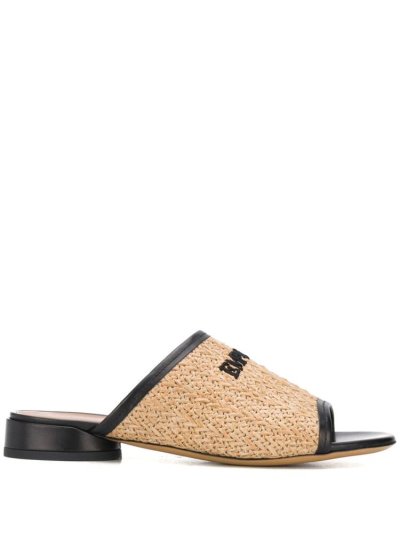 Armani Emporio Embroidered Logo Sandalen Damen Beige | UI4RJTOY
