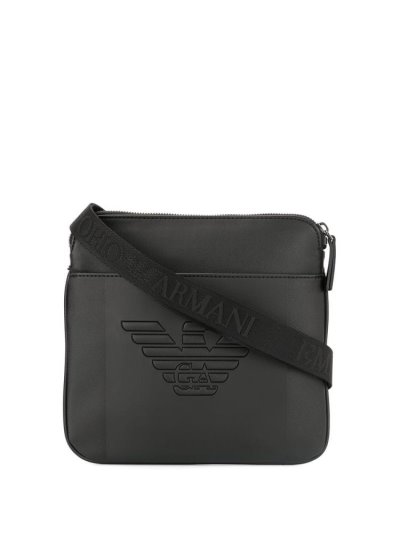 Armani Emporio Engraved Logo crossbody taschen Herren Schwarz | 9TM3JCZN