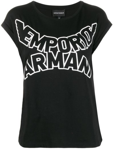 Armani Emporio Enlarged Logo Print Bomberjacke Damen Schwarz | OMVXNLXP