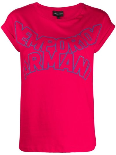 Armani Emporio Enlarged Logo Print Bomberjacke Damen Rot | XXAUQQG5