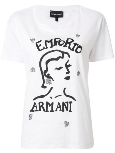 Armani Emporio Face Print Boxy Bomberjacke Damen Weiß | N2DYA96J