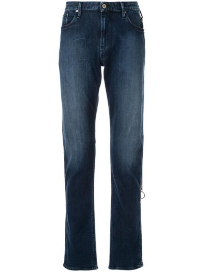 Armani Emporio Faded Detail Jeans Herren Blau | QQM7QUOZ