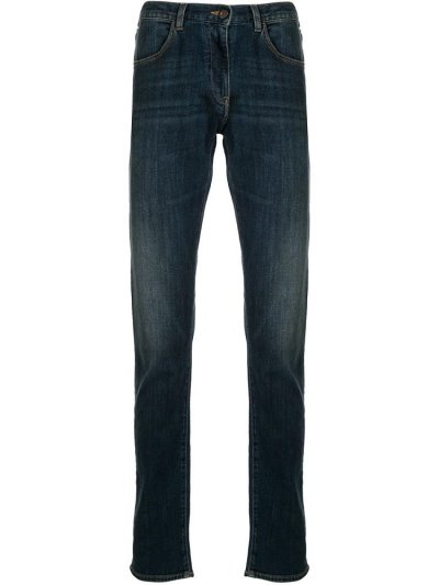 Armani Emporio Faded Straight Leg Jeans Herren Blau | RRKI0UP9