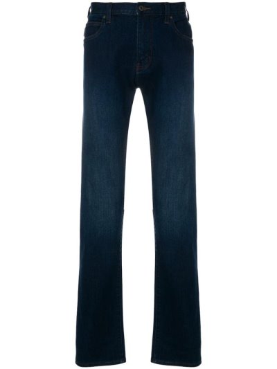Armani Emporio Faded Straight Leg Jeans Herren Blau | Y1IF7KJB