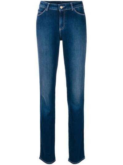 Armani Emporio Faded Tapered Jeans Damen Blau | EETD831P