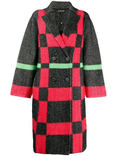 Armani Emporio Fantasy Button Mäntel Damen Rot Schwarz | 5TA2O1H3