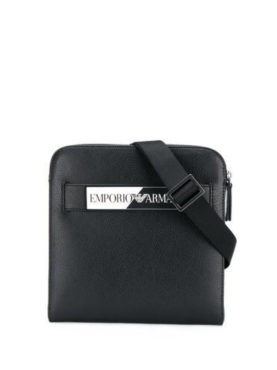 Armani Emporio Faux Leder Logo Kuriertaschen Herren Schwarz | J1KVPGR1