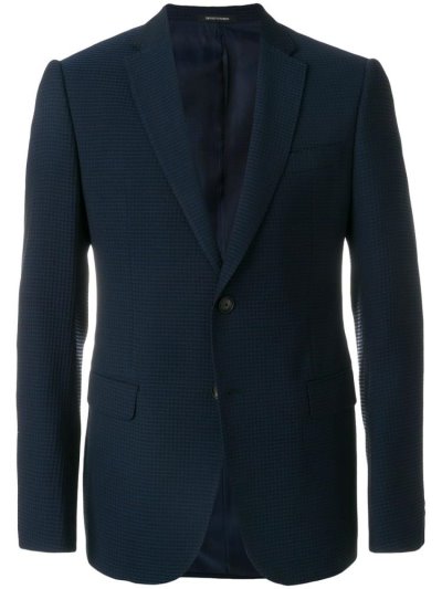 Armani Emporio Fine Check Blazer Herren Schwarz Blau | BKLFN8MD