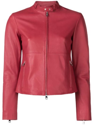 Armani Emporio Fitted Biker Jacket Jacke Damen Rot | L5X2199B