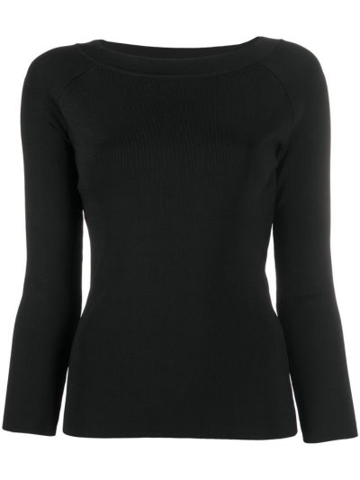 Armani Emporio Fitted Crew Neck Jumper Damen Schwarz | NULH2I5O