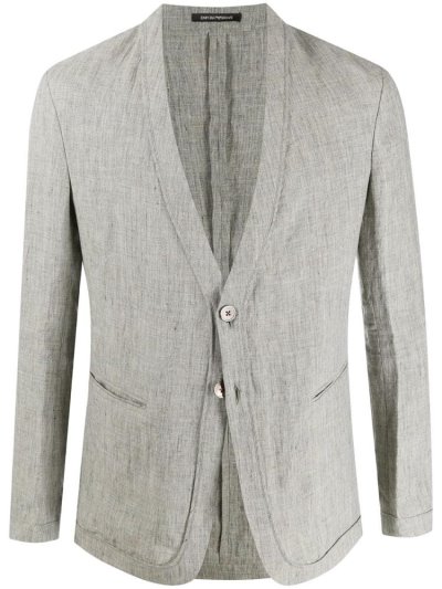 Armani Emporio Fitted Tweed Jacke Herren Grau | QOAW4R4F