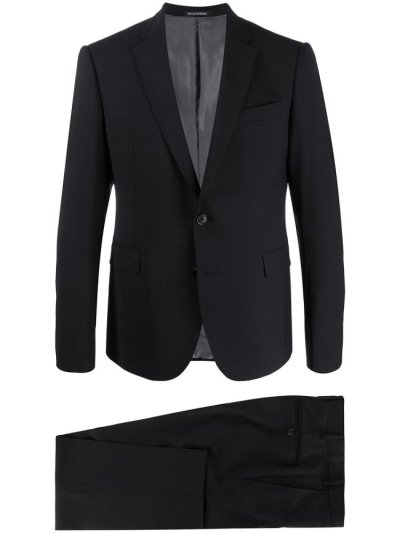 Armani Emporio Fitted Two Piece Anzüge Herren Schwarz | 3M8YND0R