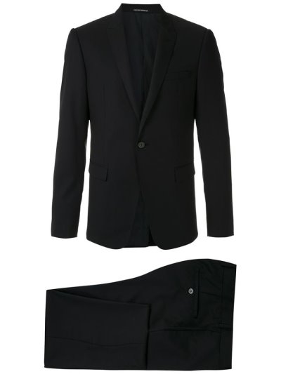 Armani Emporio Fitted Two Piece Anzüge Herren Schwarz | CJJJ4JMQ