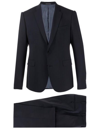 Armani Emporio Fitted Two Piece Anzüge Herren Blau | E1LO9ZVO