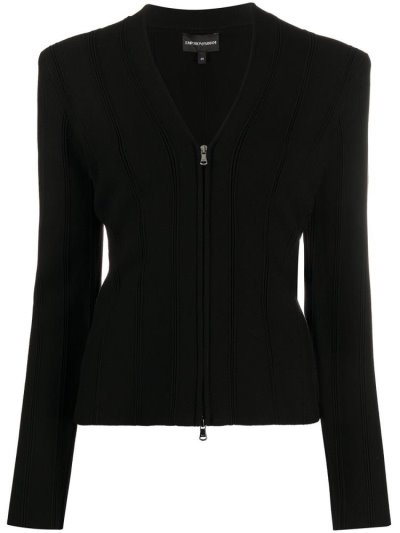 Armani Emporio Fitted Zipped Jacke Damen Schwarz | J40W8PIN