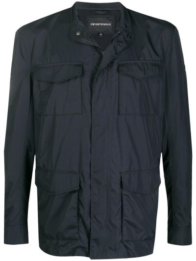 Armani Emporio Flap Pocket Jacke Herren Blau | CREFNCL5