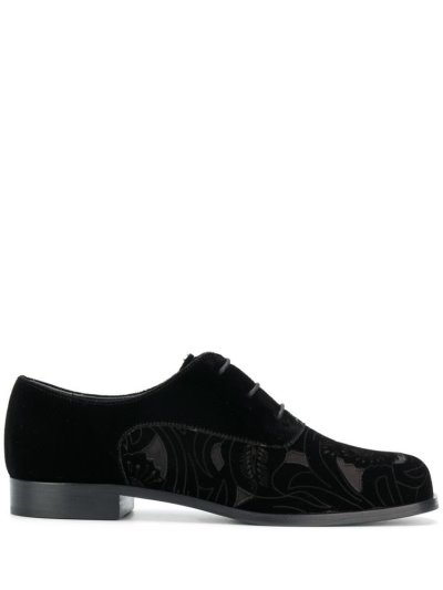 Armani Emporio Floral Cut Out Spitze Up Shoes Schuhe Damen Schwarz | STGKVN2I