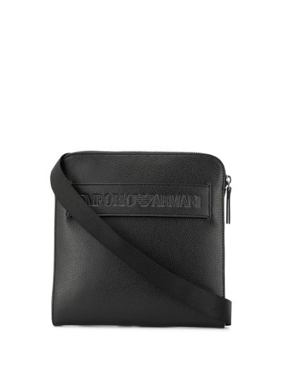 Armani Emporio Front Logo Schultertaschen Herren Schwarz | 20AR76A8