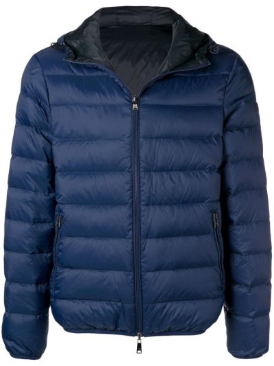 Armani Emporio Front Zip Padded Jacket Jacke Herren Blau | KDW3VTUW