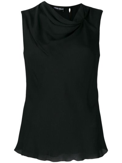 Armani Emporio Gathered Tank Tops Damen Schwarz | SN7RTVRU