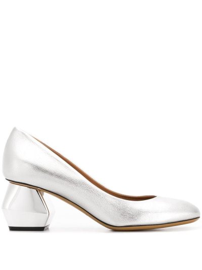 Armani Emporio Geometric Heel Pumps Damen Silber | PH06T896