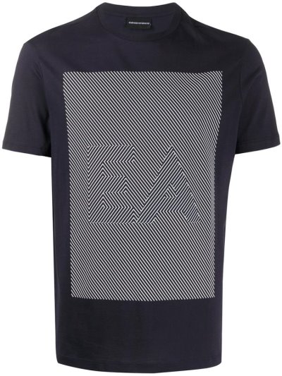 Armani Emporio Geometric Logo Bomberjacke Herren Blau | 6TBIFIF8