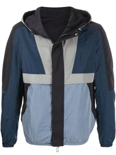 Armani Emporio Geometric Panel Reversible Mit Kapuze Jacke Herren Blau | EOS1BP5I
