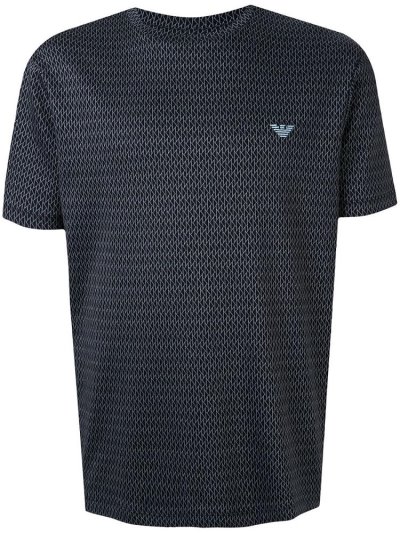 Armani Emporio Geometric Print Bomberjacke Herren Blau | SXRBQ3QU