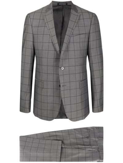 Armani Emporio Geometric Print Formal Anzüge Herren Grau | TFNMB0TF