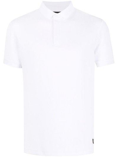Armani Emporio Geometric Textured Polo Hemd Herren Weiß | WGAXOXT2