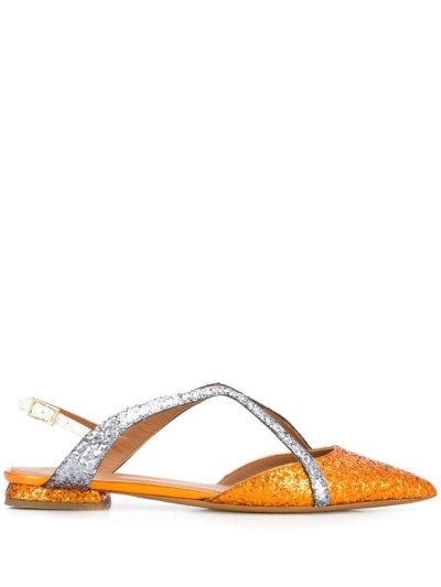 Armani Emporio Glitter Riemen Ballerina Schuhe Damen Orange Silber | K4L7MMF5