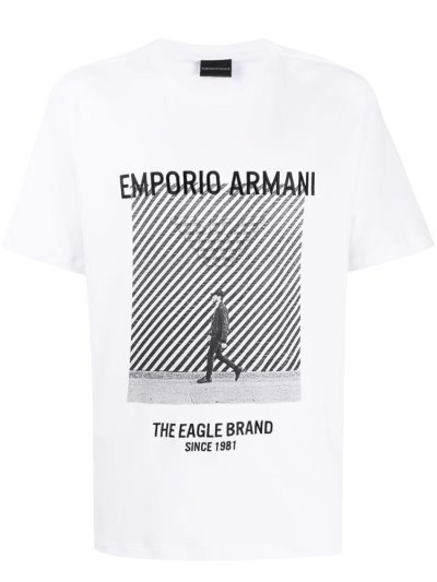 Armani Emporio Graphic Print Bomberjacke Herren Weiß | Q2Z8A0YX