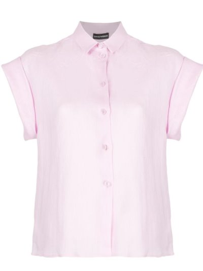 Armani Emporio Half Sleeve Cropped Hemd Damen Rosa | DJJ4KADL