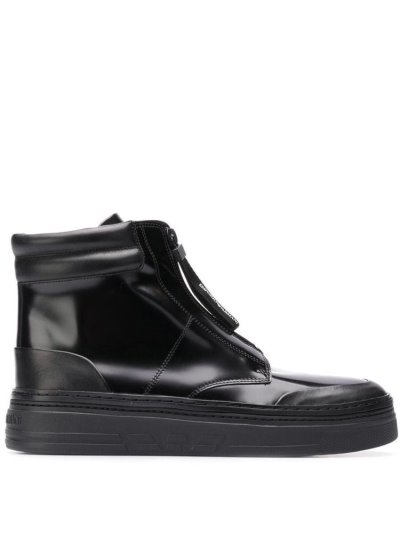 Armani Emporio Hi Top Zipped Sneakers Herren Schwarz | 7XW3SA3X