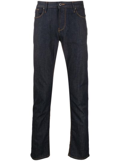 Armani Emporio High Rise Slim Fit Jeans Herren Blau | 6PFU57GK