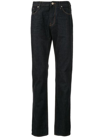 Armani Emporio High Rise Straight Leg Jeans Herren Blau | SMRGU0DZ