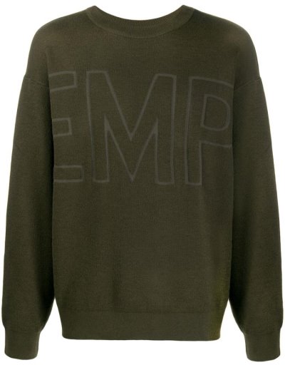 Armani Emporio Jacquard Logo Jumper Herren Grün | QCS1XU2Q